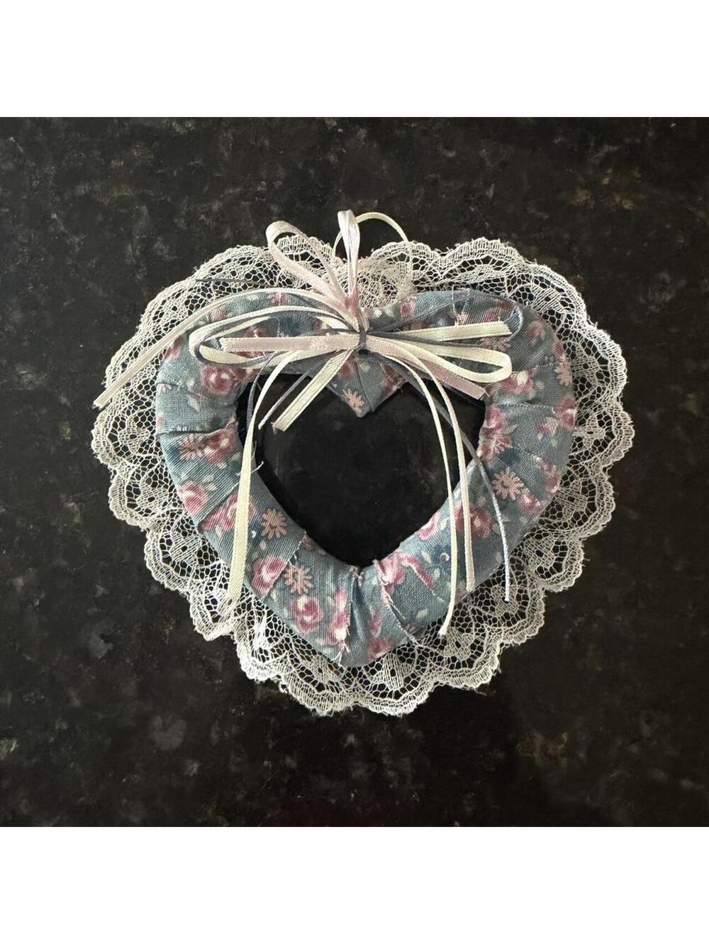Vintage Cottagecore Doilie Heart Lace Decor